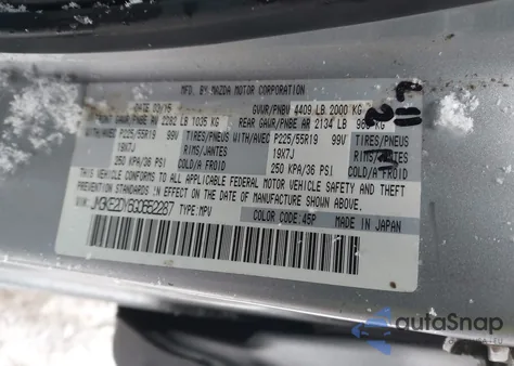 2016 Mazda Cx-5 Grand Touring из США, поврежденный, VIN JM3KE2DY6G0652287